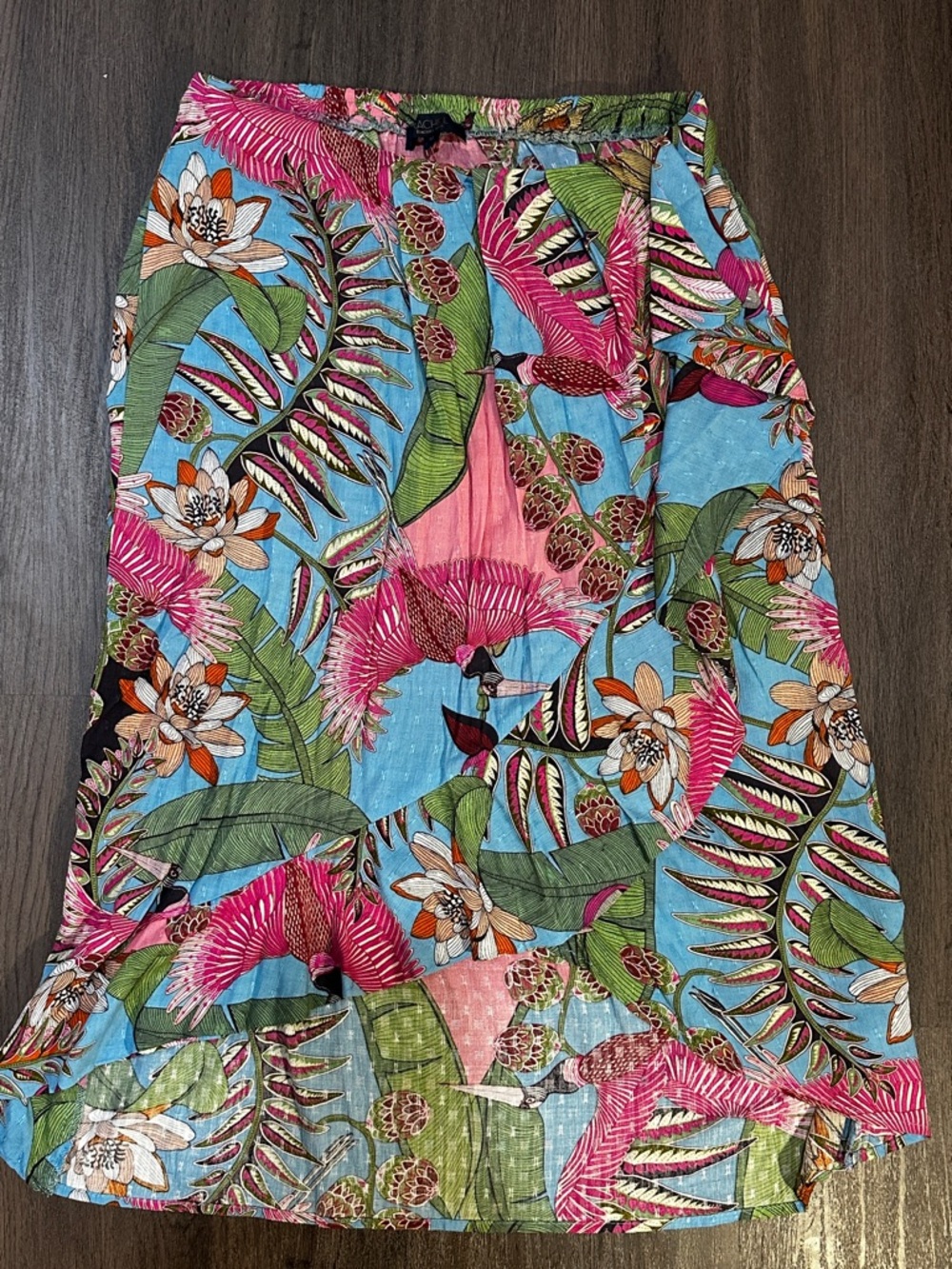 Rachel Roy Tropical Print Wrap Skirt Size M NWT Colorful Floral Bird Resort - Picture 3 of 11